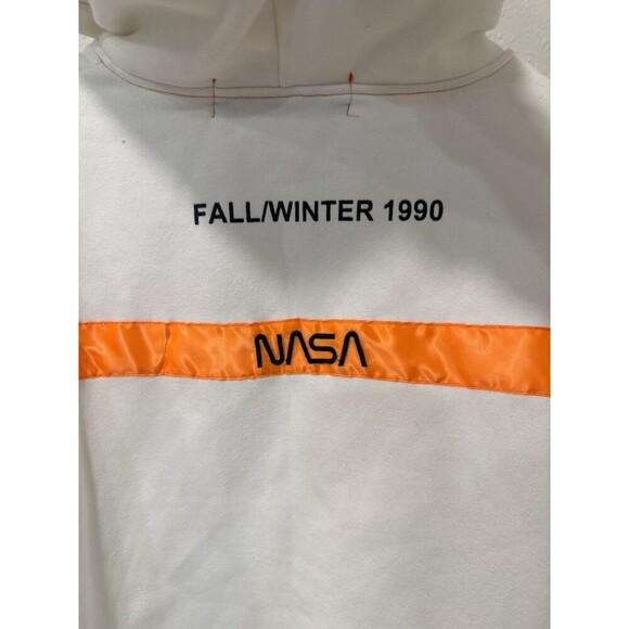 NASA Base Layer Heron Preston Hoodie Mens M White Fall Winter 1990 Pullover - Picture 7 of 8